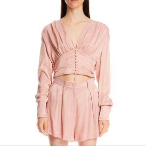 Rotate Birger Christensen Tracy Short Top in Misty Rose